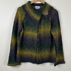PBJ Sport Vintage Ombre Two Button Long Sleeve Cardigan Size Medium Women